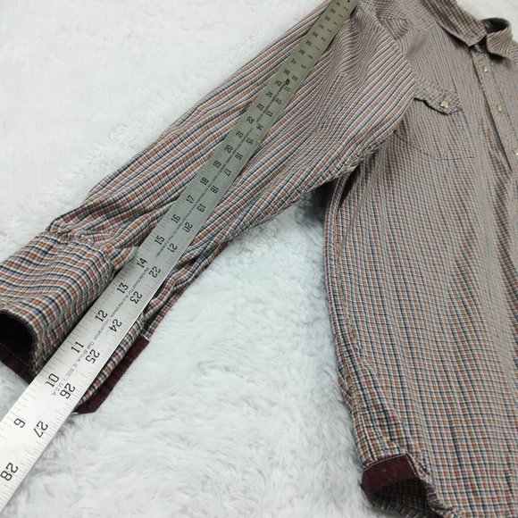 Old Navy Mens Shirt Button Down Long sleeve Pearl Snaps Western Plaid XL - Picture 7 of 11